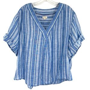 Pilcro Anthropologie Linen Henley Surf Shirt